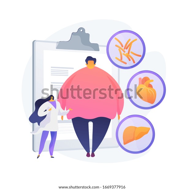 Obesity Problem Overweight Man Medical Consultation Stock Vector ...