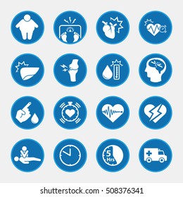 obesity related diseases icons