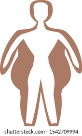 Obesity. Silhouette fat man. International Day Against Obesity. Infographics. Vector illustration on isolated background.