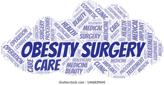 Obesity Surgery word cloud vector made with text only
