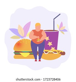Obesity and unhealthy diet. Power program failed. Food adjustment. A nutritionist talks about a healthy diet. Caring for health and nutrition, seminar, webinar on the topic of proper nutrition 