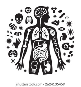 Obesity and Wellness Thin Line Vector Icons – Overweight Health Risks, Medical Infographic Set, Healthy Lifestyle, Fitness and Nutrition Symbols