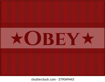 Obey card, poster or banner