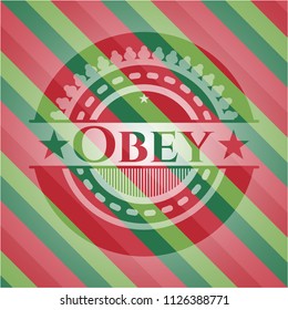 Obey christmas colors style badge.