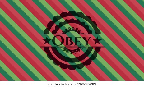 Obey christmas emblem. Vector Illustration. Detailed.