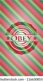 Obey christmas style badge..