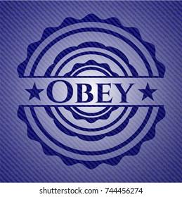 Obey with denim texture