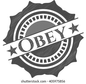 Obey drawn with pencil strokes