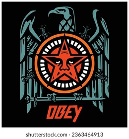 obey eagle illustration vector art.