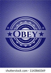 Obey emblem with denim high quality background