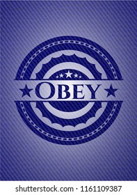 Obey emblem with denim texture