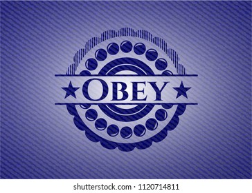 Obey emblem with jean background