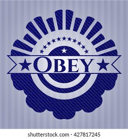 Obey emblem with jean background