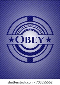 Obey emblem with jean texture