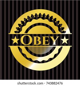 Obey gold shiny emblem