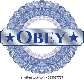 Obey inside a money style rosette