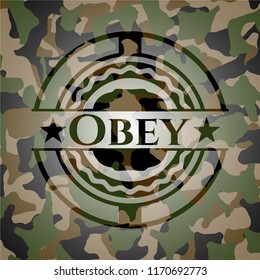 Obey on camo pattern