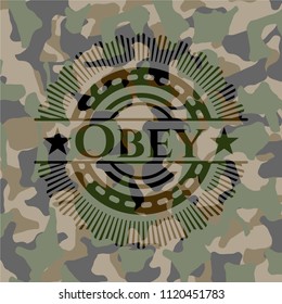 Obey on camouflage pattern