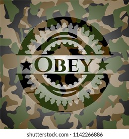 Obey on camouflage texture