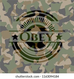 Obey on camouflaged texture