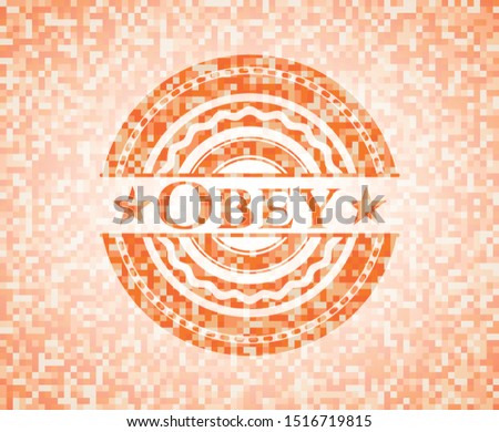 Obey orange mosaic emblem with background