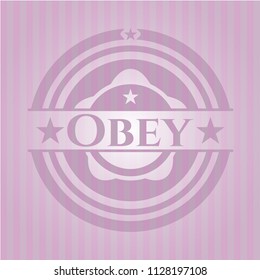 Obey retro pink emblem