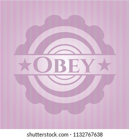 Obey retro pink emblem