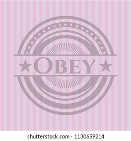 Obey retro style pink emblem