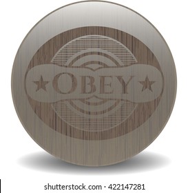 Obey retro style wood emblem