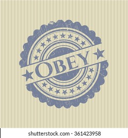 Obey rubber grunge stamp