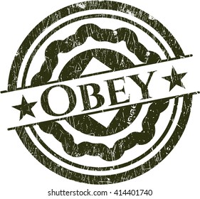Obey rubber grunge stamp