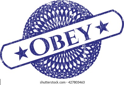 Obey rubber grunge stamp