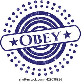 Obey rubber grunge stamp