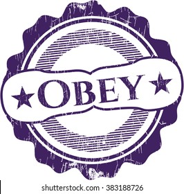 Obey rubber seal with grunge texture