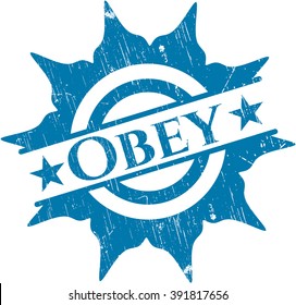 Obey rubber seal with grunge texture