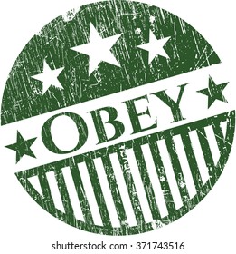 Obey rubber stamp