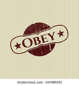 Obey rubber stamp with grunge texture