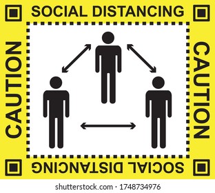 To obey the rules of social distance to prevent the spread of the coronavirus. new coronavirus concept, social distance concept label, banner, flat vector.