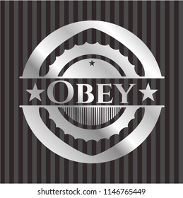 Obey silvery shiny emblem