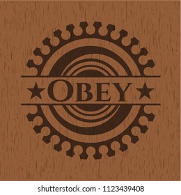 Obey vintage wood emblem