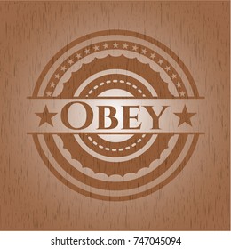 Obey vintage wood emblem