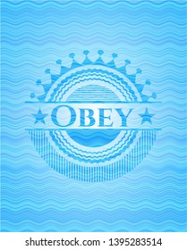 Obey water wave concept emblem background. Vector Illustration. Detailed.