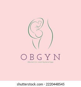 OBGYN obstetrics and gynecology clinic mom and baby pregnancy logo template design for brand or company and other