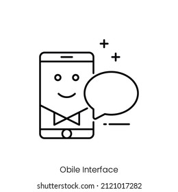 obile interface icon. Outline style icon design isolated on white background