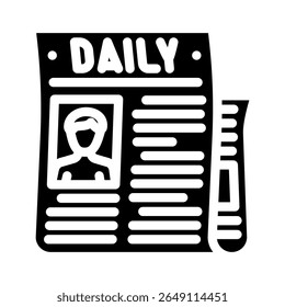obituário jornal mortalidade ícone glifo vetor. obituário jornal mortalidade sinal. símbolo isolado ilustração