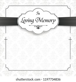 Obituary With The Text In Loving Memory. Eps 10 Vector File.