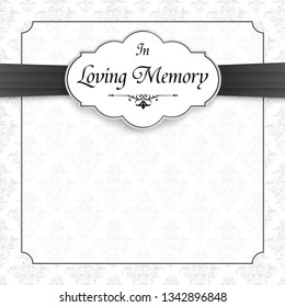 Obituary with the text In Loving Memory. Eps 10 vector file.