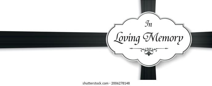 Obituary with the text In Loving Memory. Eps 10 vector file.