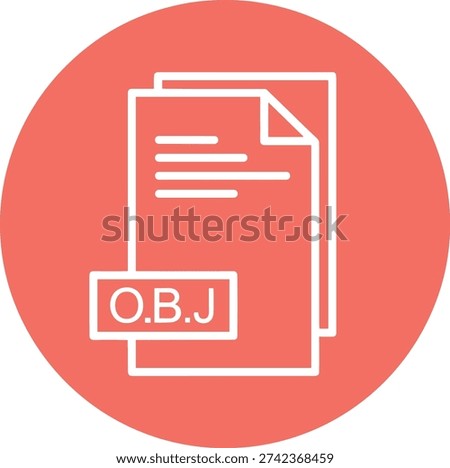 Obj document icon, text, lines, graphic, icon