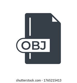 OBJ File Format Icon. OBJ extension filled icon.